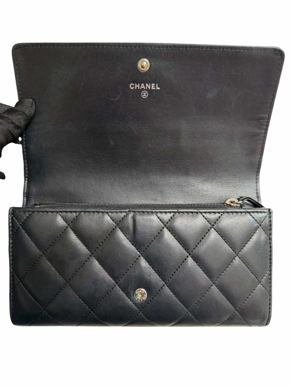 Chanel Quilted Calfskin Wallet w/ Authenticity Card + Box